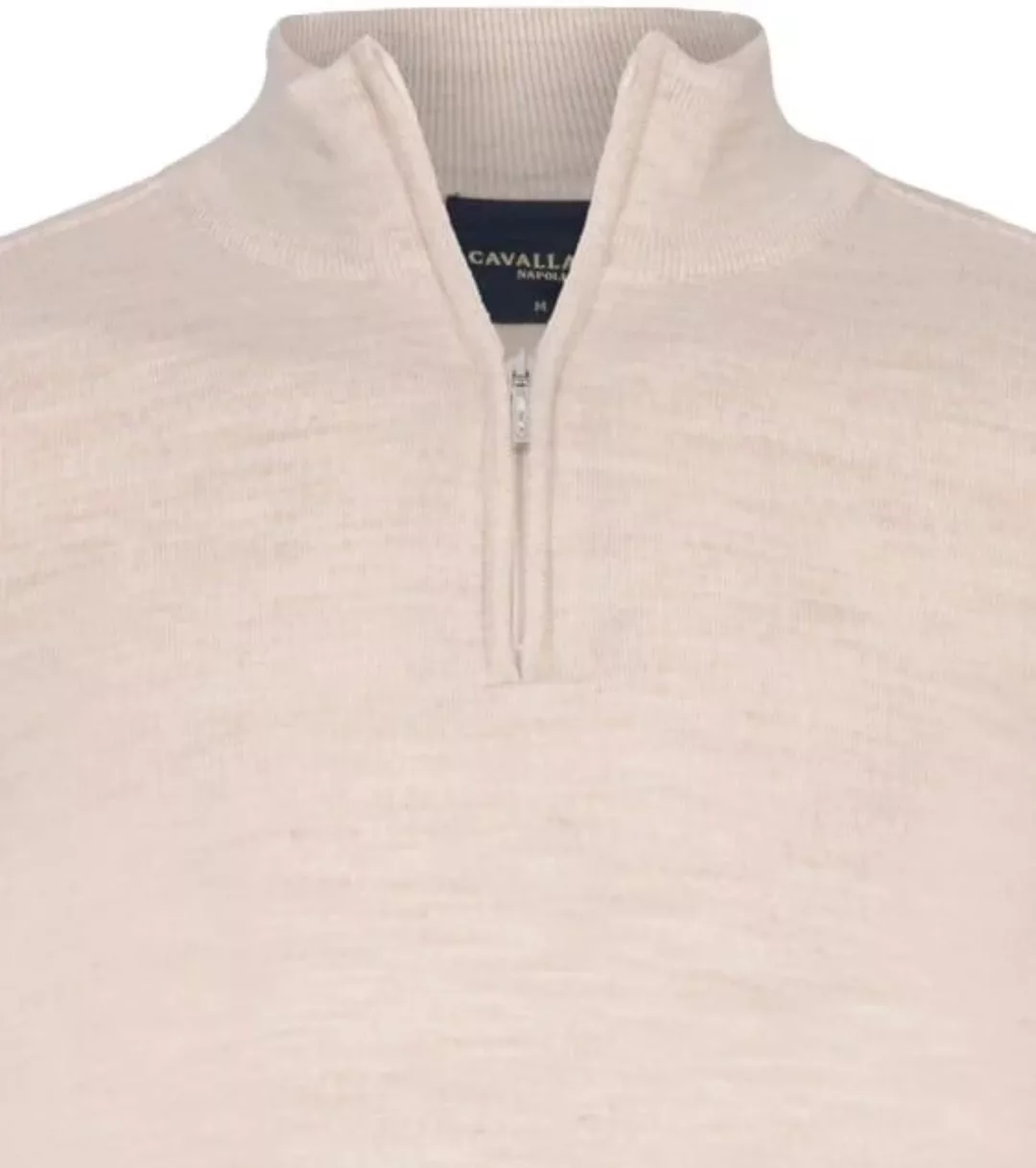 Cavallaro Palio Half Zip Pullover Wool Blend Ecru - Größe S günstig online kaufen