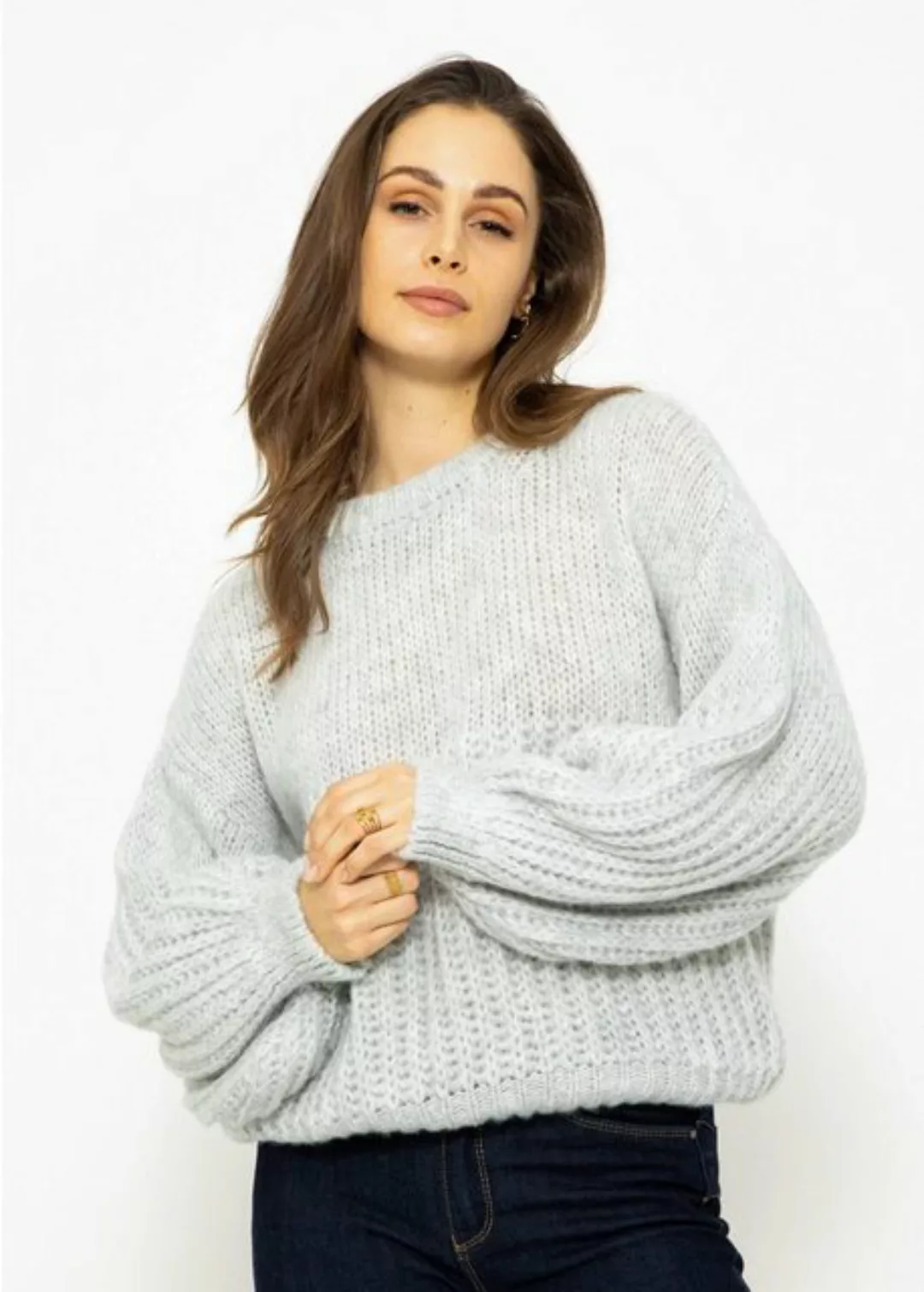 SASSYCLASSY Strickpullover Oversize Pullover mit Struktur Lässiger Grobstri günstig online kaufen