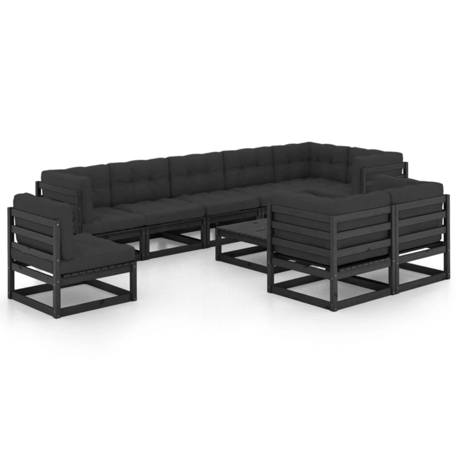 10-tlg. Garten-lounge-set Mit Kissen Massivholz Kiefer günstig online kaufen