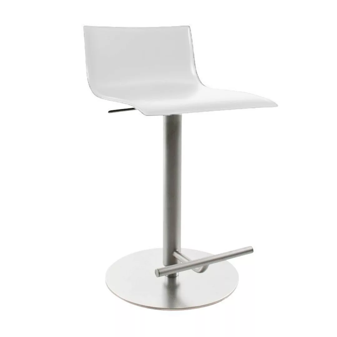 la palma - Thin S24 Barhocker Sitzfläche Leder 54-79cm - weiß/Sitzfläche Le günstig online kaufen