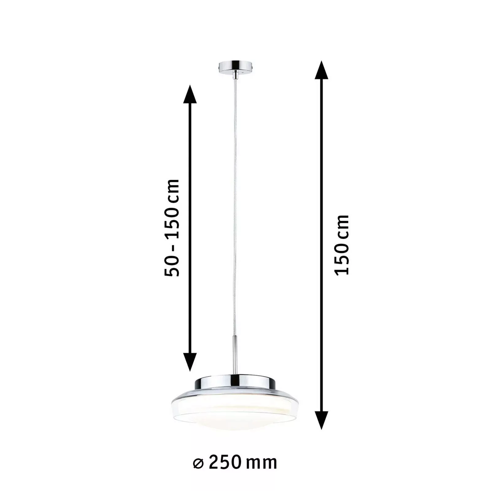 Paulmann Luena LED-Hängeleuchte IP44 chrom Ø25cm günstig online kaufen