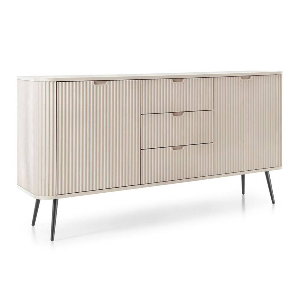 Sideboard gerillt in Cashmere, Füße schwarz, ZARA-160 günstig online kaufen