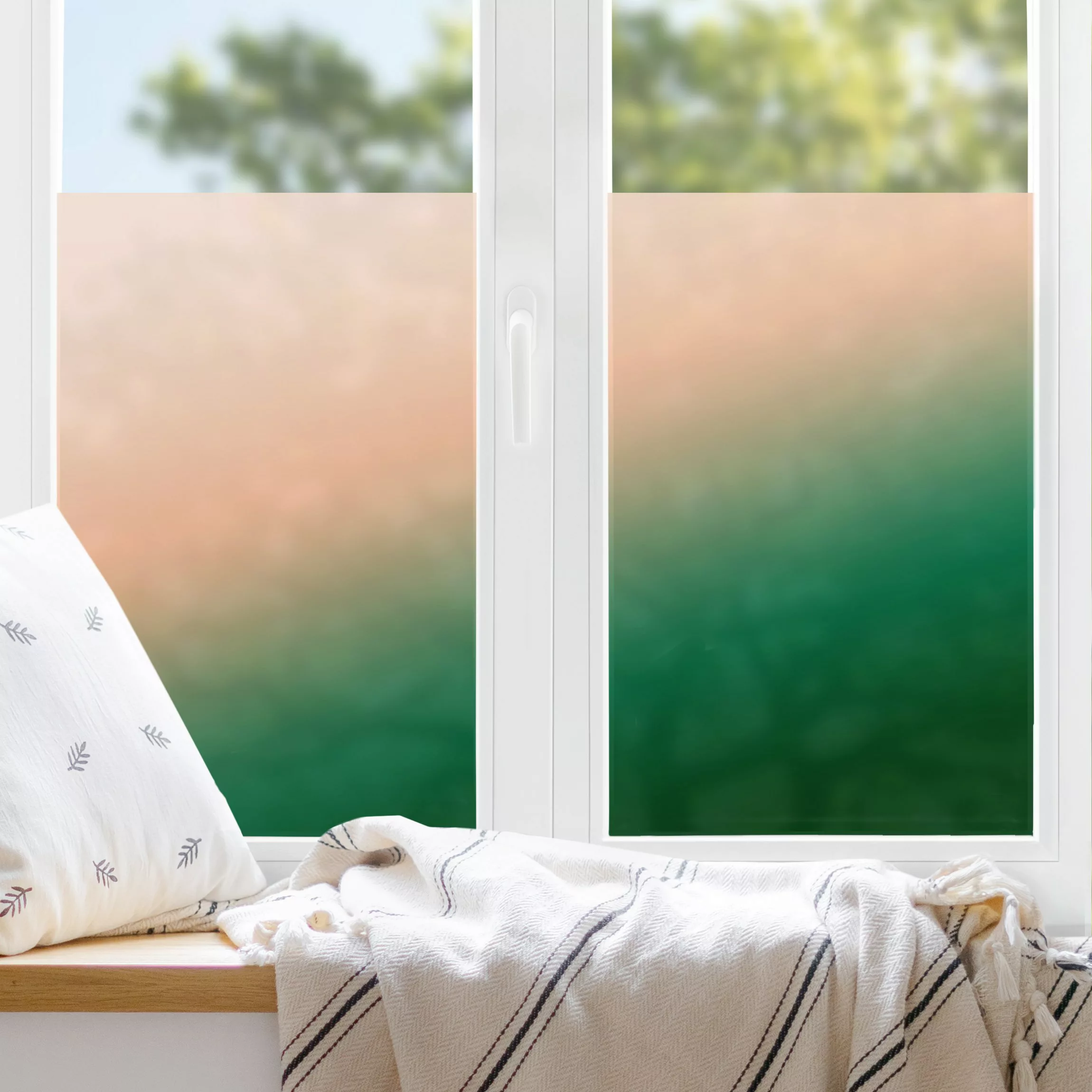 Fensterfolie Sonnenaufgang über Wald Farbverlauf günstig online kaufen