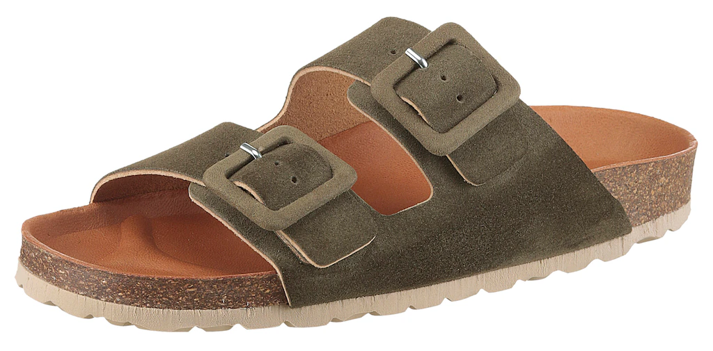 VERBENAS Pantolette "Randell Velour", Sommerschuh, Schlappen, Hausschuh, Ur günstig online kaufen