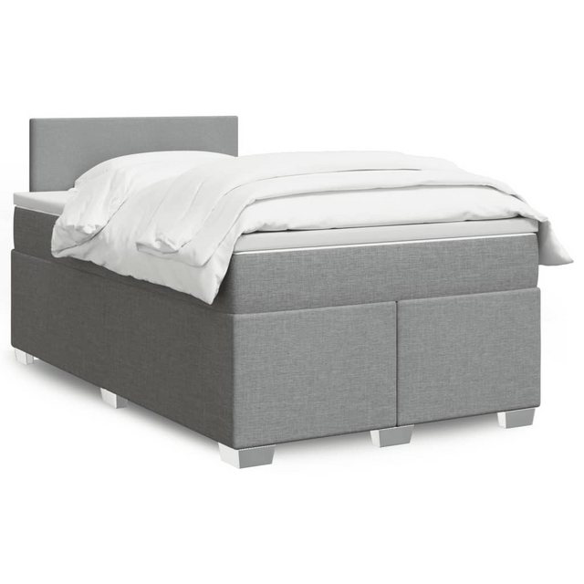 vidaXL Boxspringbett, Boxspringbett mit Matratze Hellgrau 120x200 cm Stoff günstig online kaufen