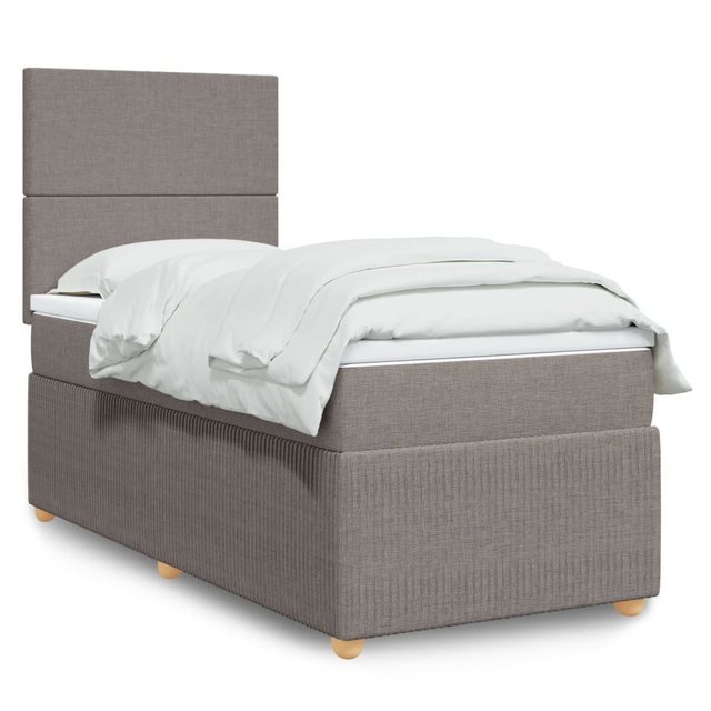 vidaXL Boxspringbett, Boxspringbett mit Matratze Taupe 80x200 cm Stoff günstig online kaufen