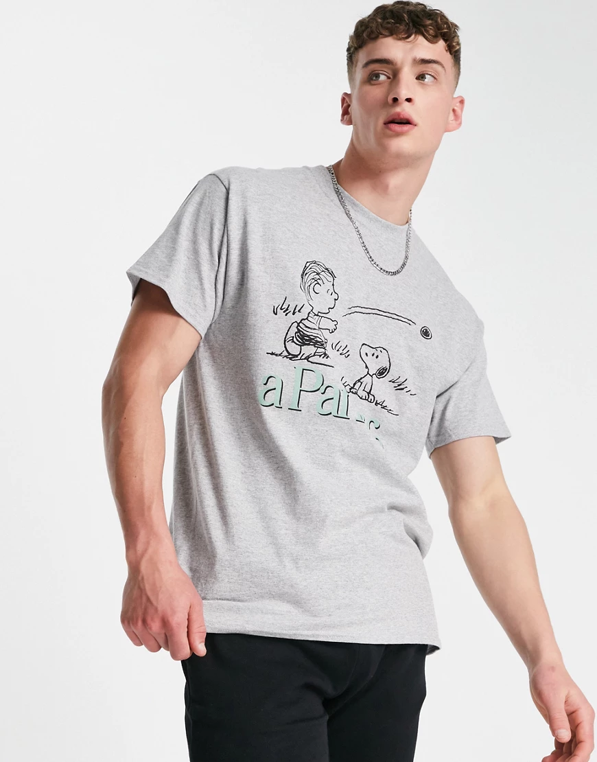 Vintage Supply – T-Shirt mit Charlie Brown-Grafik in Grau günstig online kaufen