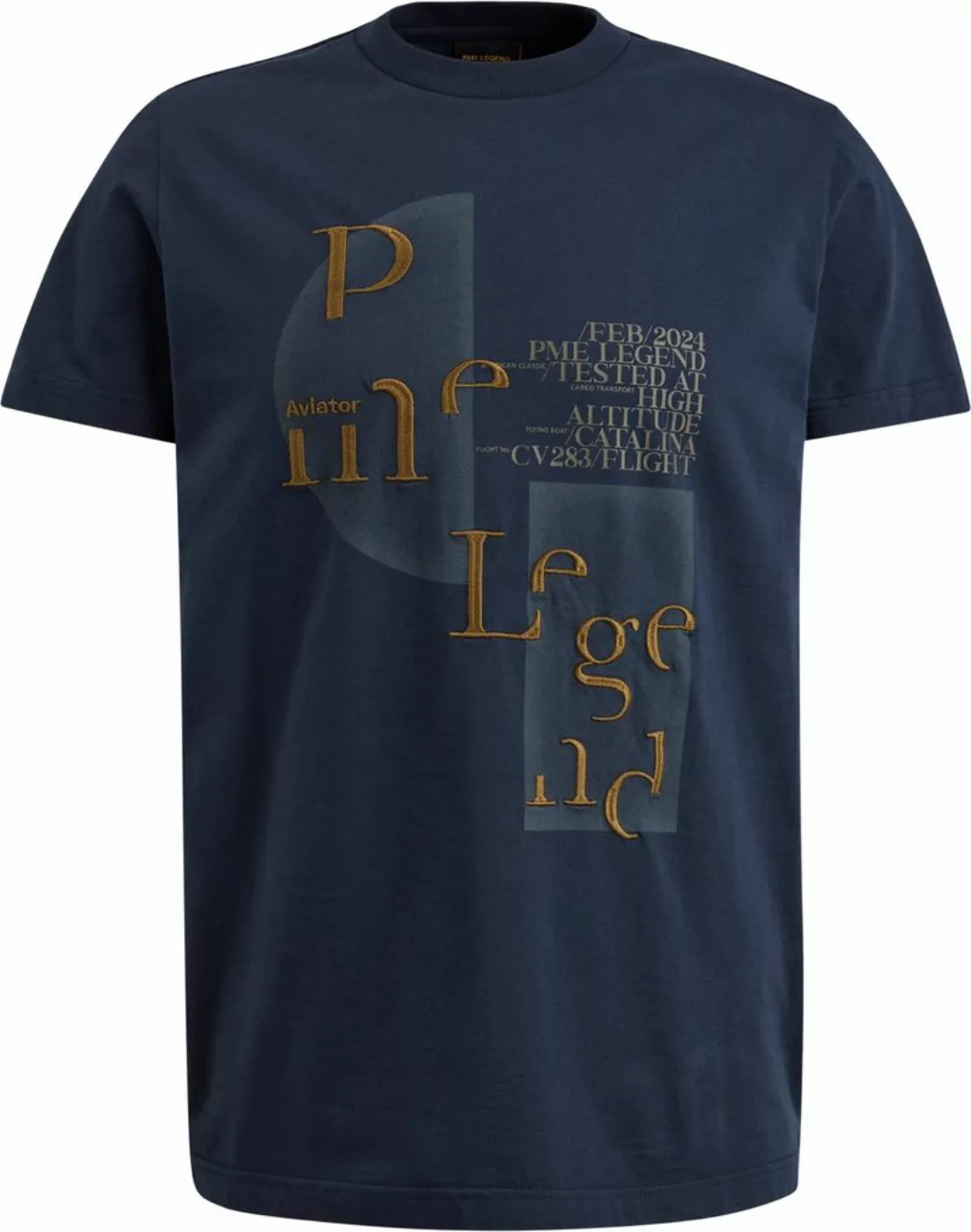 PME Legend Jersey T-Shirt Druck Navy  - Größe M günstig online kaufen