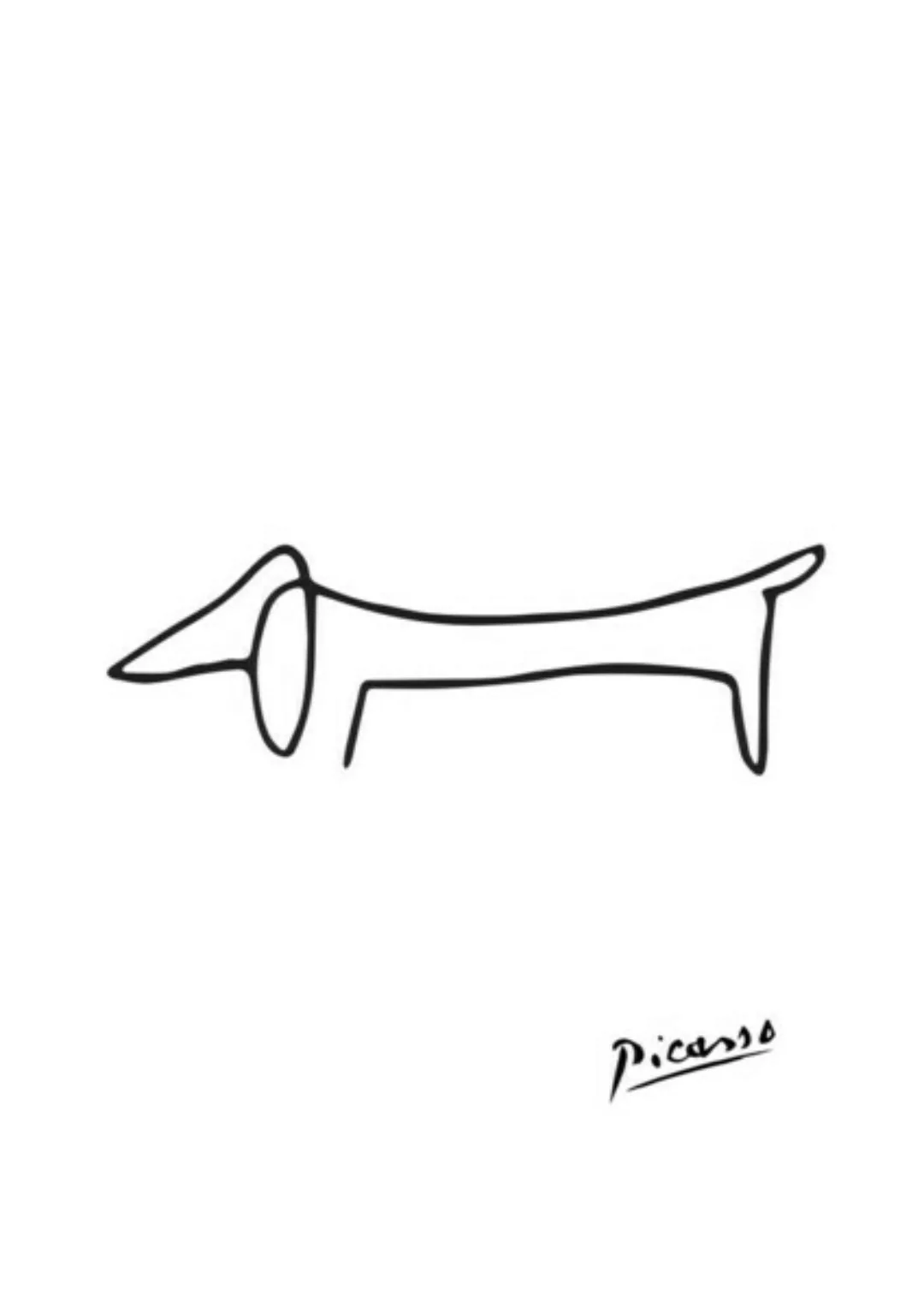 Poster / Leinwandbild - Picasso Hund günstig online kaufen
