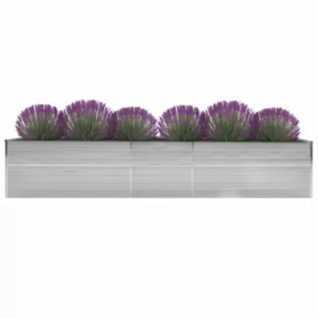 vidaXL Garten-Hochbeet Verzinkter Stahl 400x80x45 cm Grau Garten-Hochbeet b günstig online kaufen