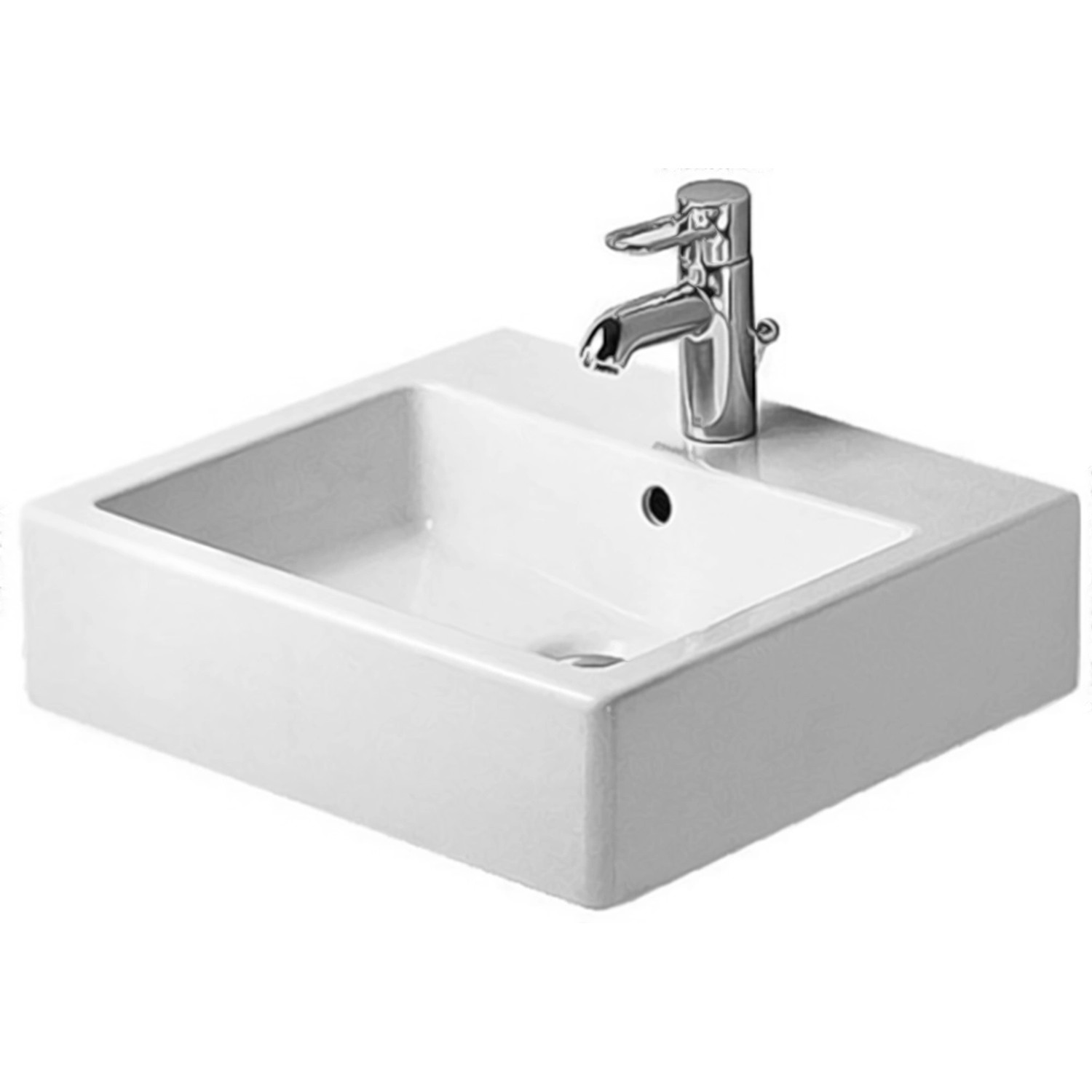 Duravit Waschbecken Vero 50 cm Weiß Geschliffen mit Überlauf + 1 Hahnloch günstig online kaufen