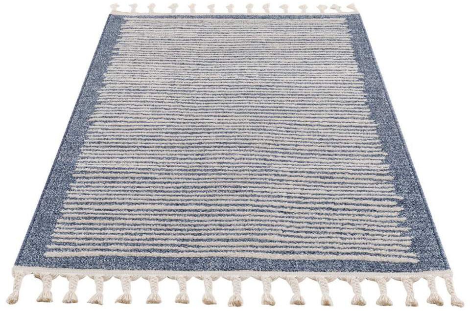 Carpet City Teppich »Art 2231«, rund, 7 mm Höhe, Kurzflor, Streifen-Muster, günstig online kaufen