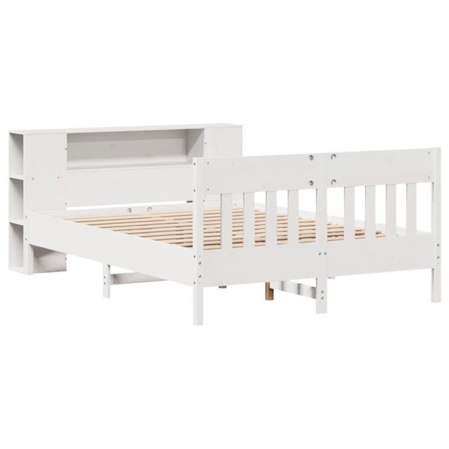 vidaXL Bett Massivholzbett mit Regal ohne Matratze Weiß 135x190 cm Kiefer günstig online kaufen