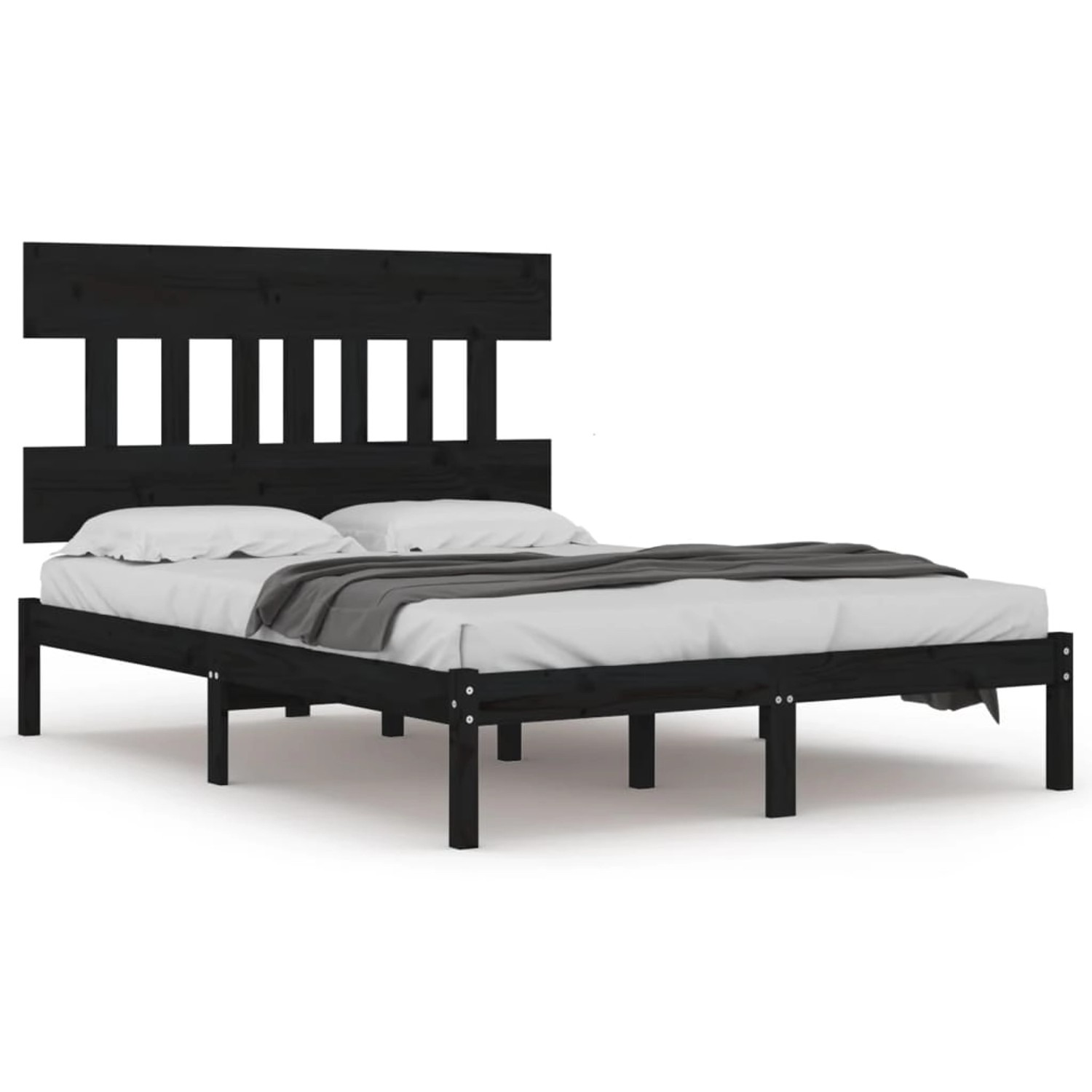 vidaXL Massivholzbett Schwarz 150x200 cm 5FT King Size1179464 günstig online kaufen