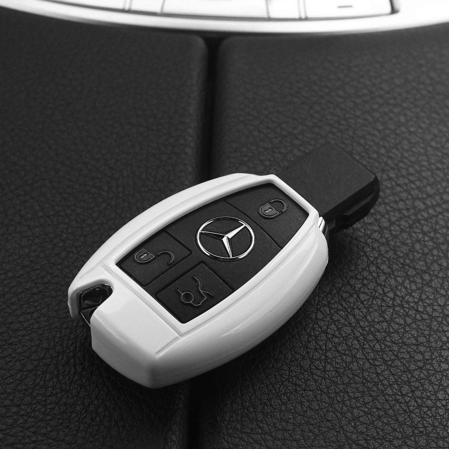 mt-key Schlüsseltasche Autoschlüssel Hardcover Schutzhülle Weiß, günstig online kaufen