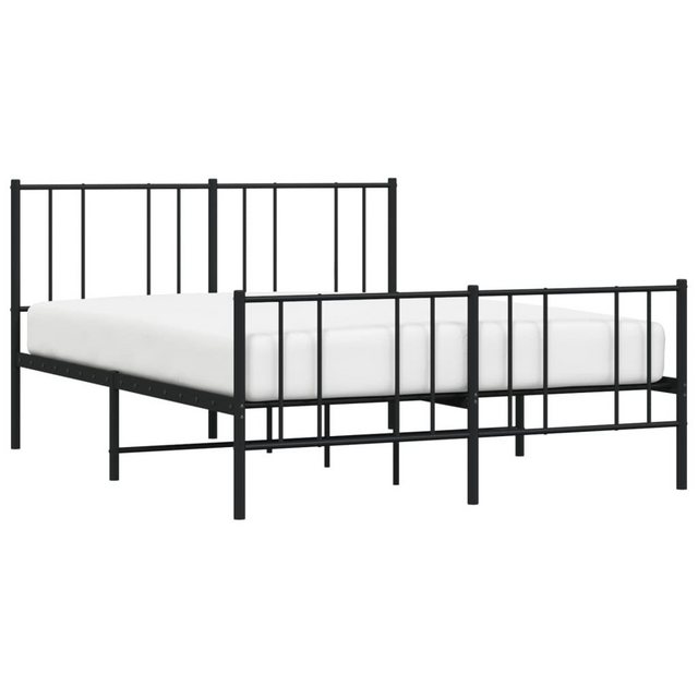 furnicato Bettgestell mit Kopf- und Fußteil Metall Schwarz 135x190 cm (1-tl günstig online kaufen