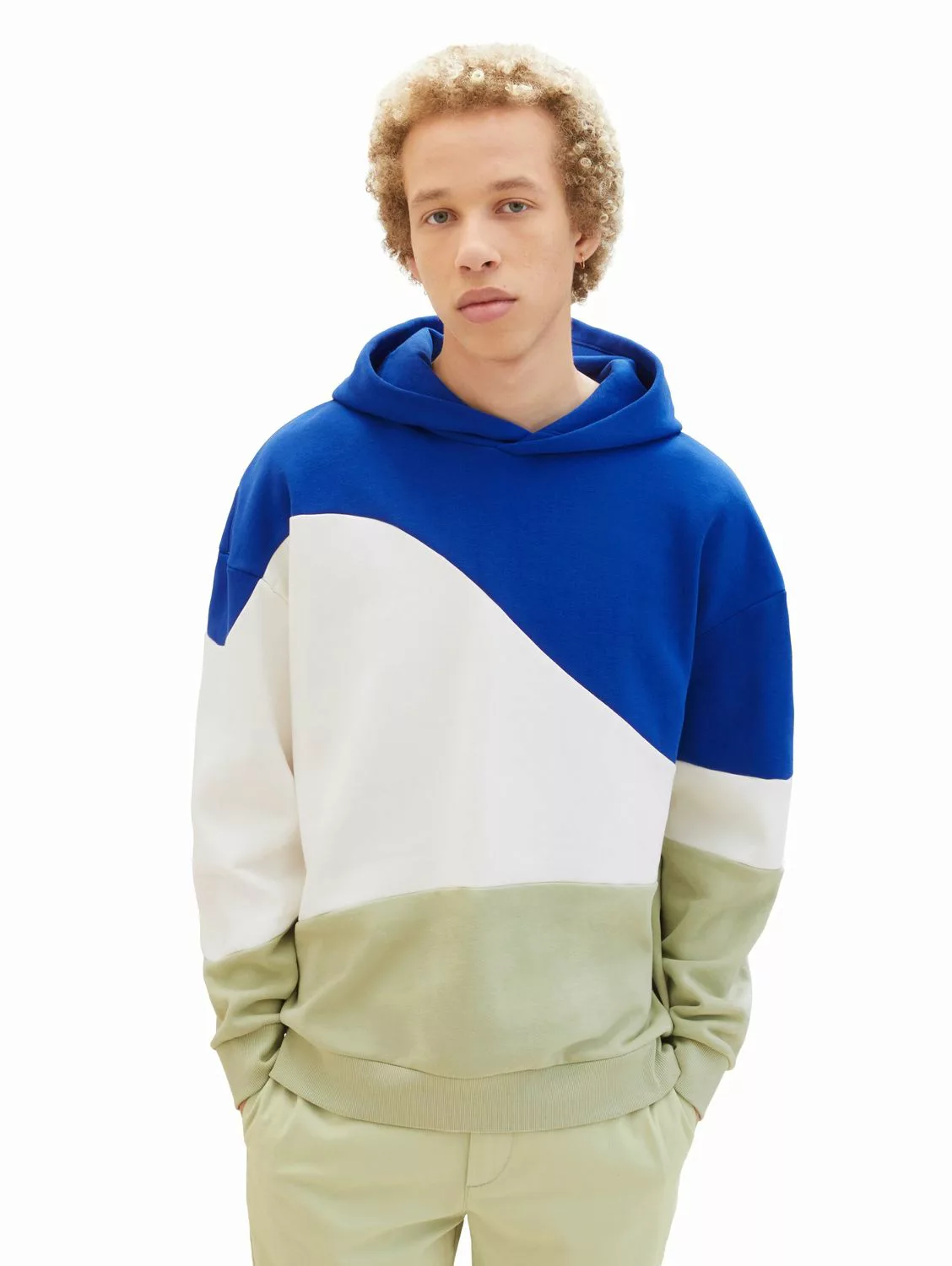 Tom Tailor Denim Herren Hoodie Kapuzenpullover RELAXED COLORBLOCK - Relaxed günstig online kaufen