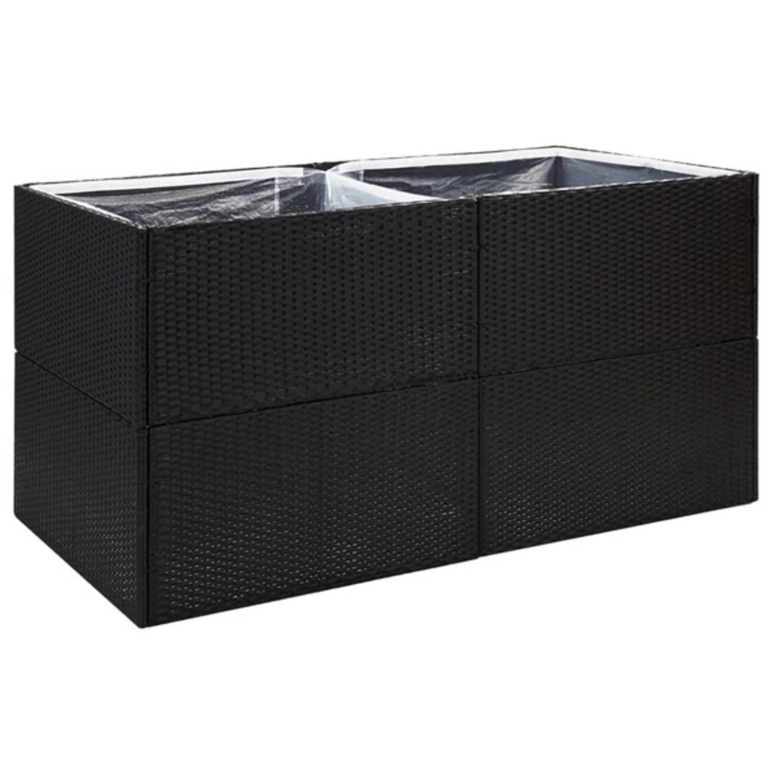 Vidaxl Pflanzkübel Schwarz 157x80x80 Cm Poly Rattan günstig online kaufen