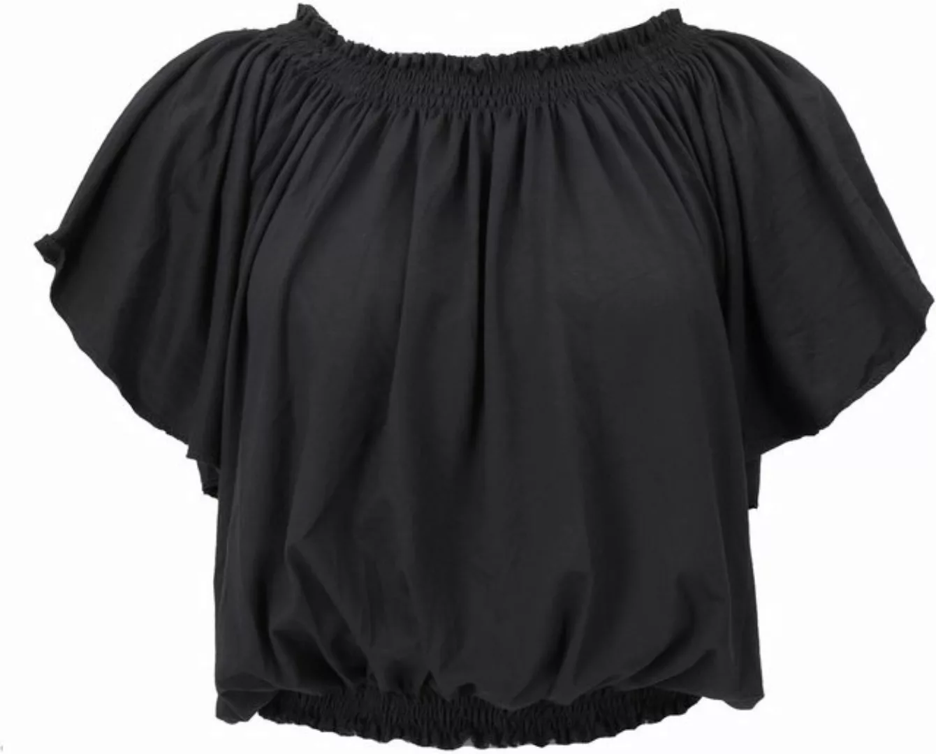 Guru-Shop T-Shirt Schulterfreies Top, Carmen Shirt - schwarz Ethno Style, a günstig online kaufen