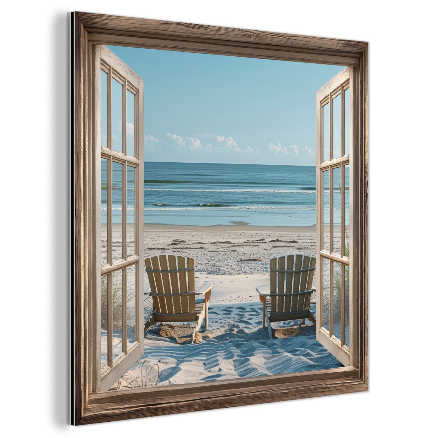MuchoWow Metallbild Fensterblick - Fenster - günstig online kaufen