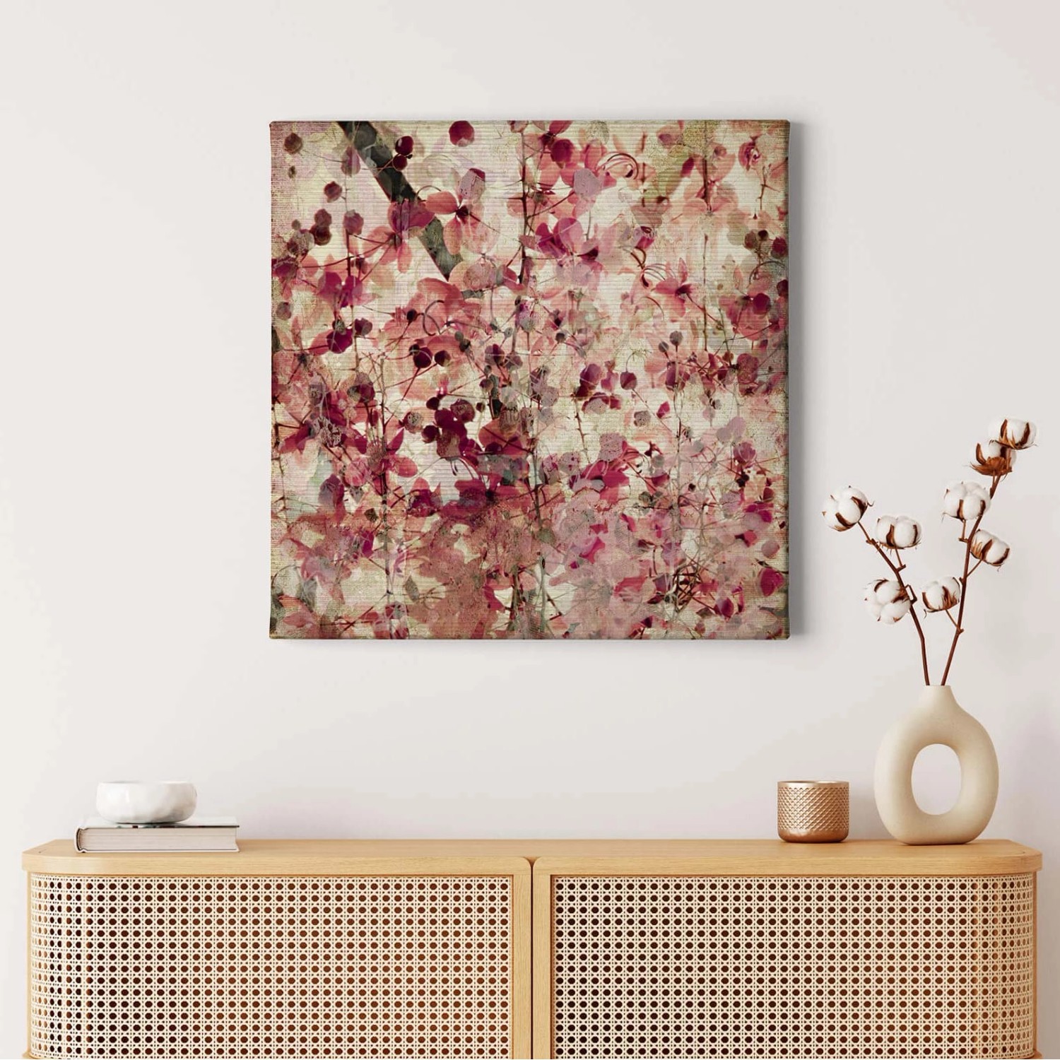 Bricoflor Blumen Bild Im Vintage Stil Altrosa Leinwand Bild Mit Blüten Im K günstig online kaufen