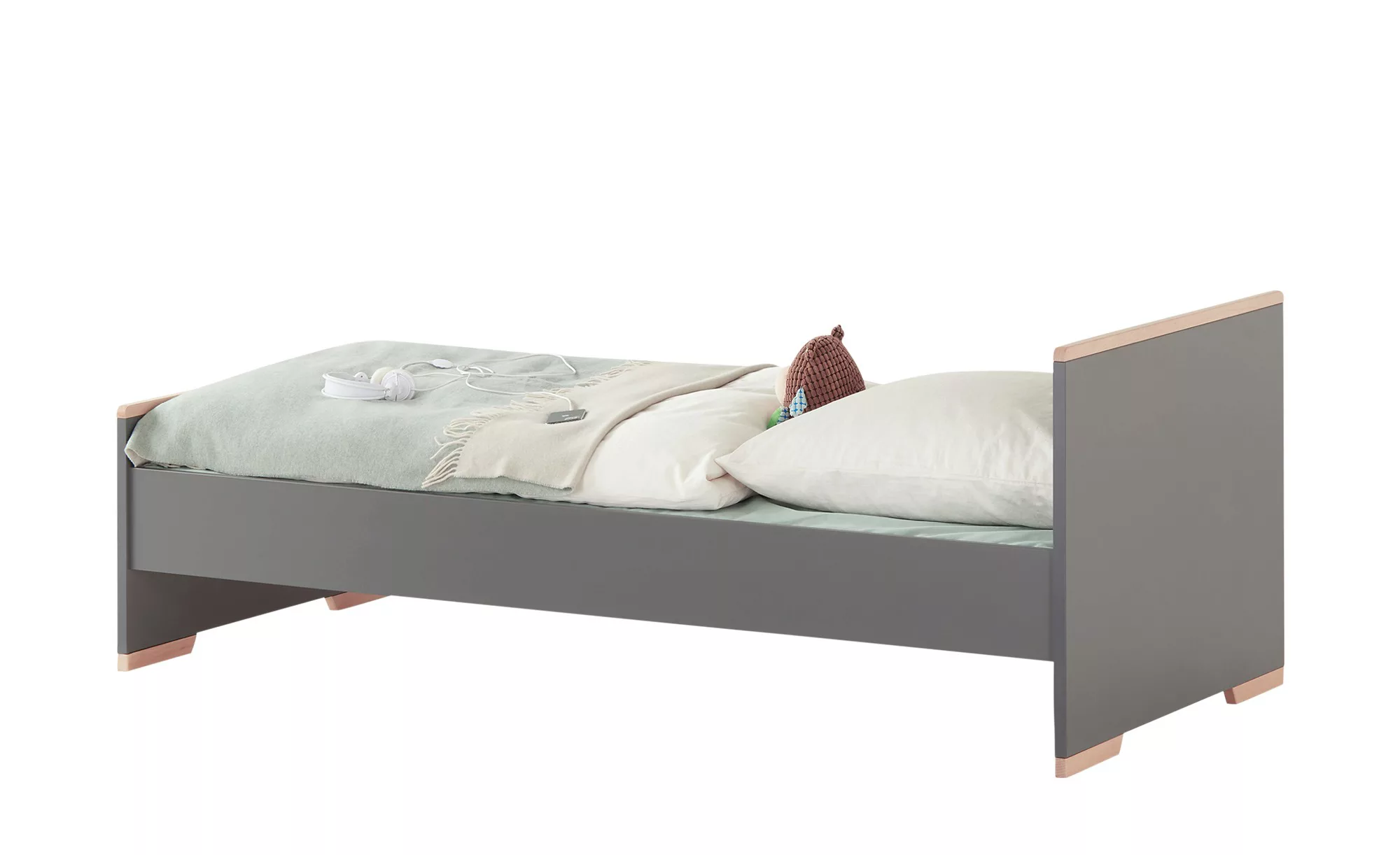 Bett - grau - 205 cm - 76 cm - 96 cm - Betten > Bettgestelle - Möbel Kraft günstig online kaufen