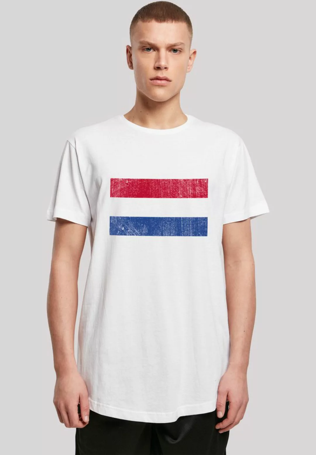 F4NT4STIC T-Shirt Netherlands NIederlande Holland Flagge distressed Print günstig online kaufen