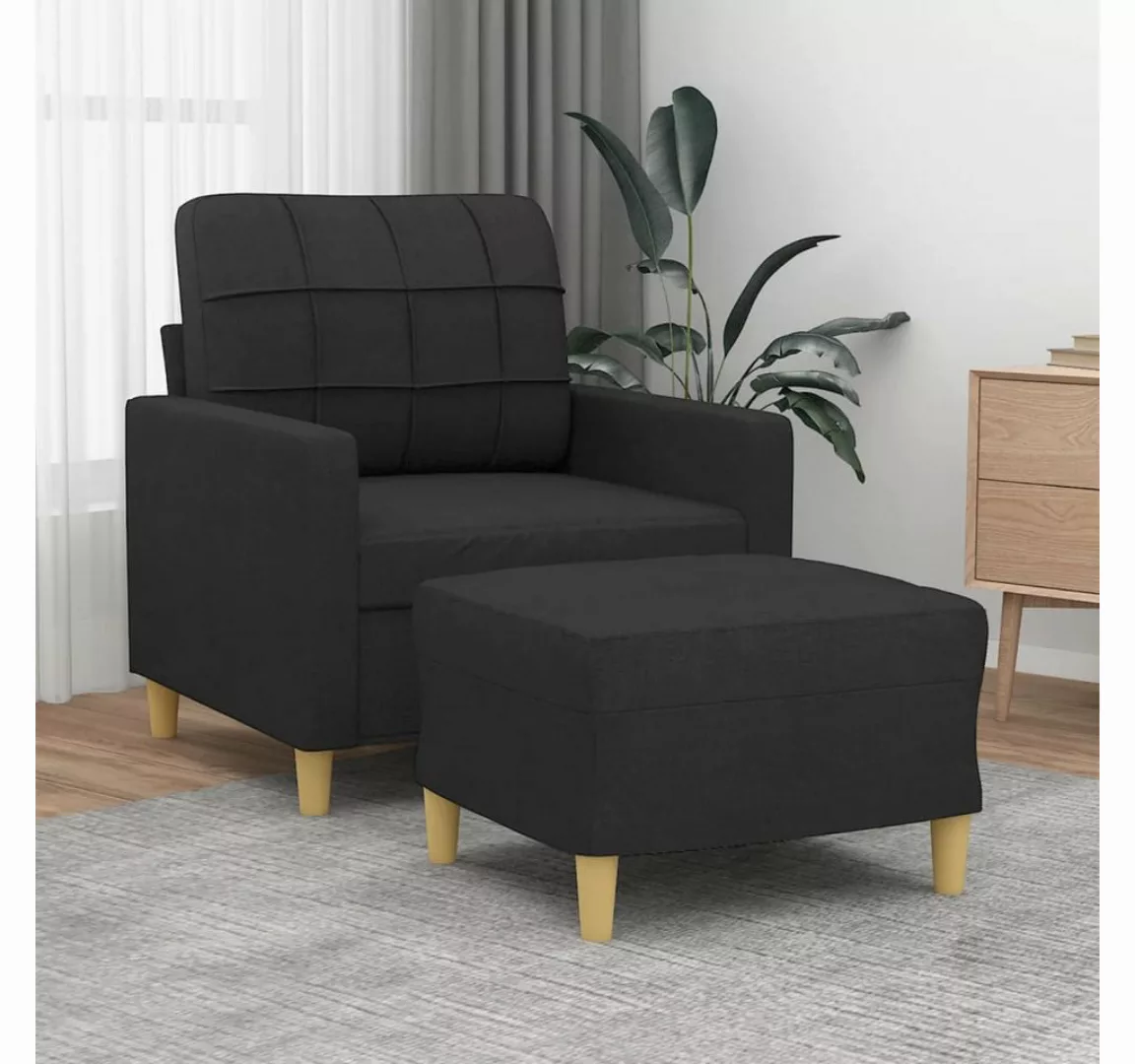 vidaXL Sofa Sofa mit Hocker Stoff verschiedene Farben, Schwarz günstig online kaufen