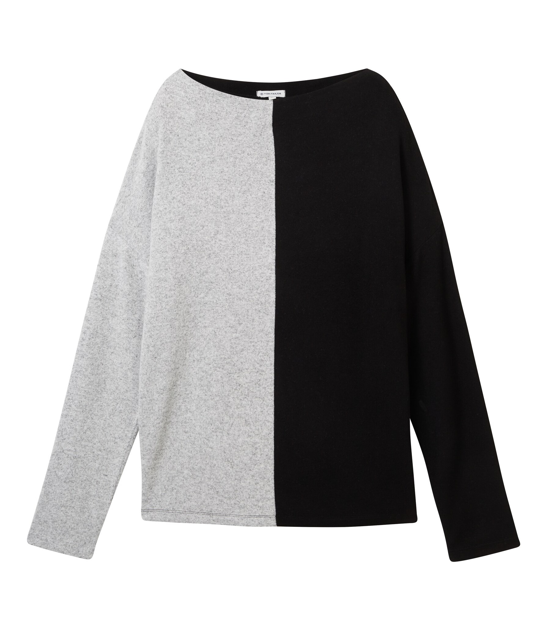 Tom Tailor Denim Pullover Colorblock black and grey günstig online kaufen