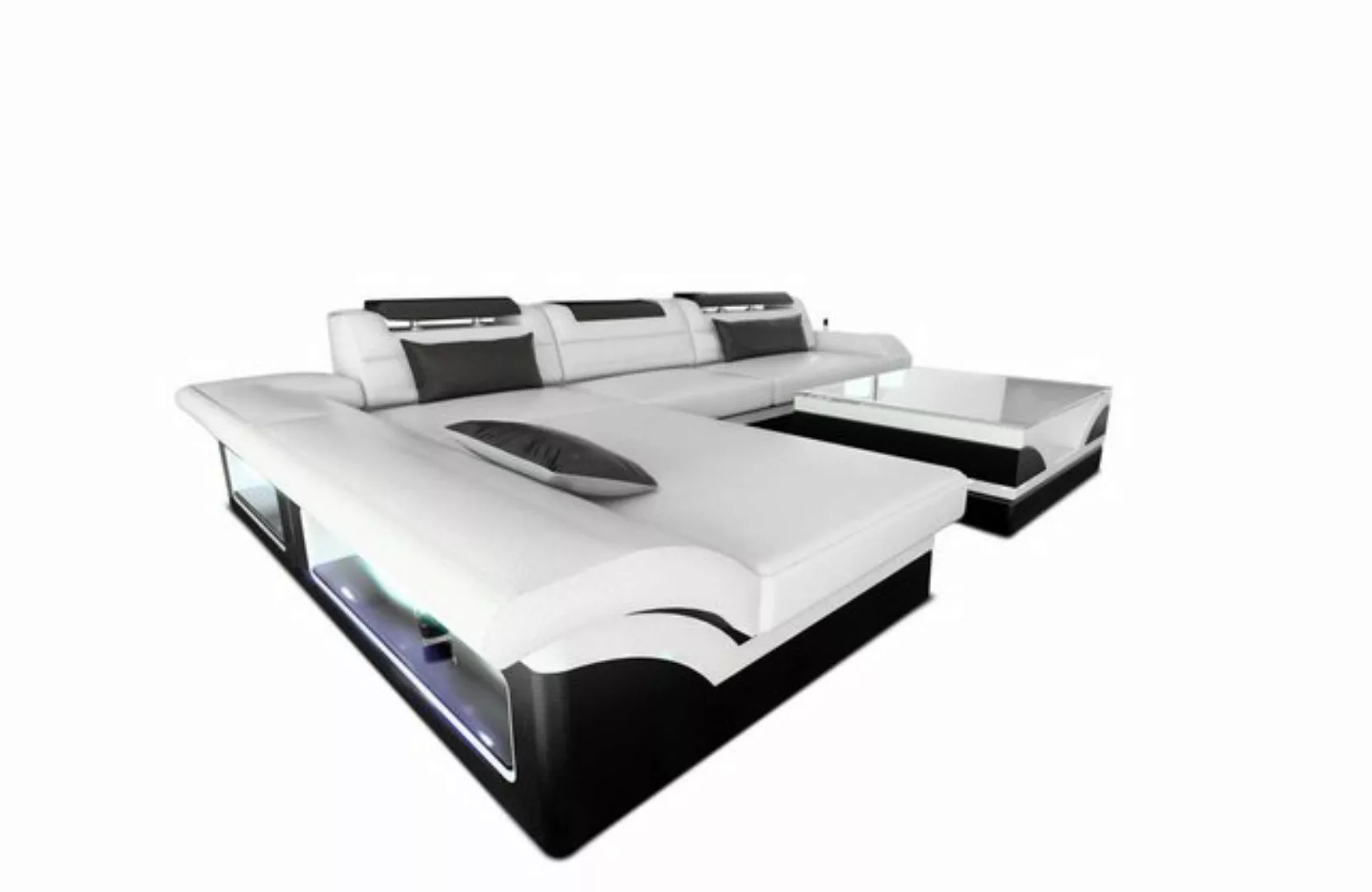 Sofa Dreams Ecksofa Ledersofa Monza Mini L Form, Designersofa, Sofa mit LED günstig online kaufen