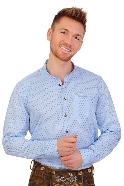 1890 Country Trachtenhemd Trachtenhemd - URIEL - hellblau, grau günstig online kaufen