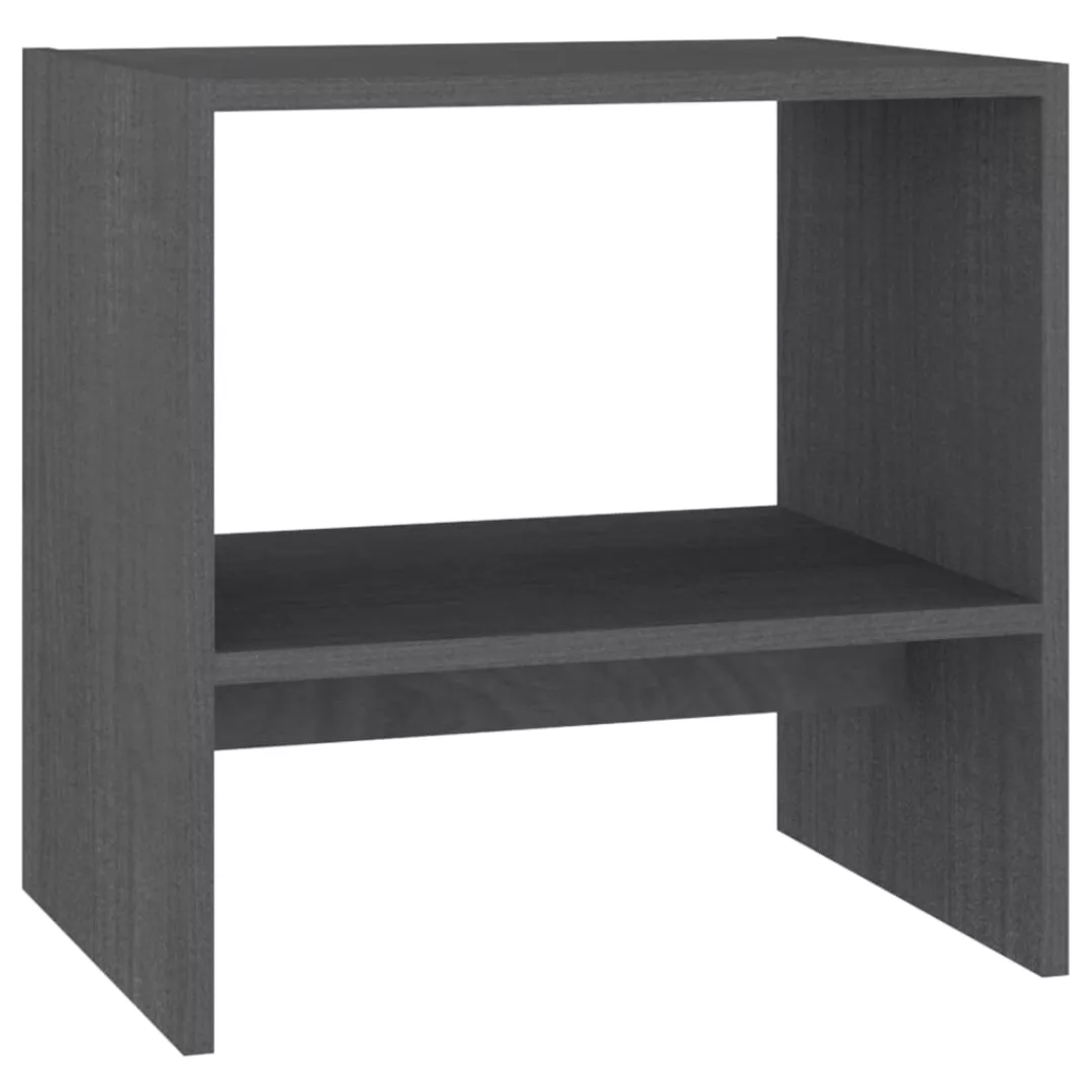 Nachttisch Grau 40x30,5x40 Cm Kiefer Massivholz günstig online kaufen