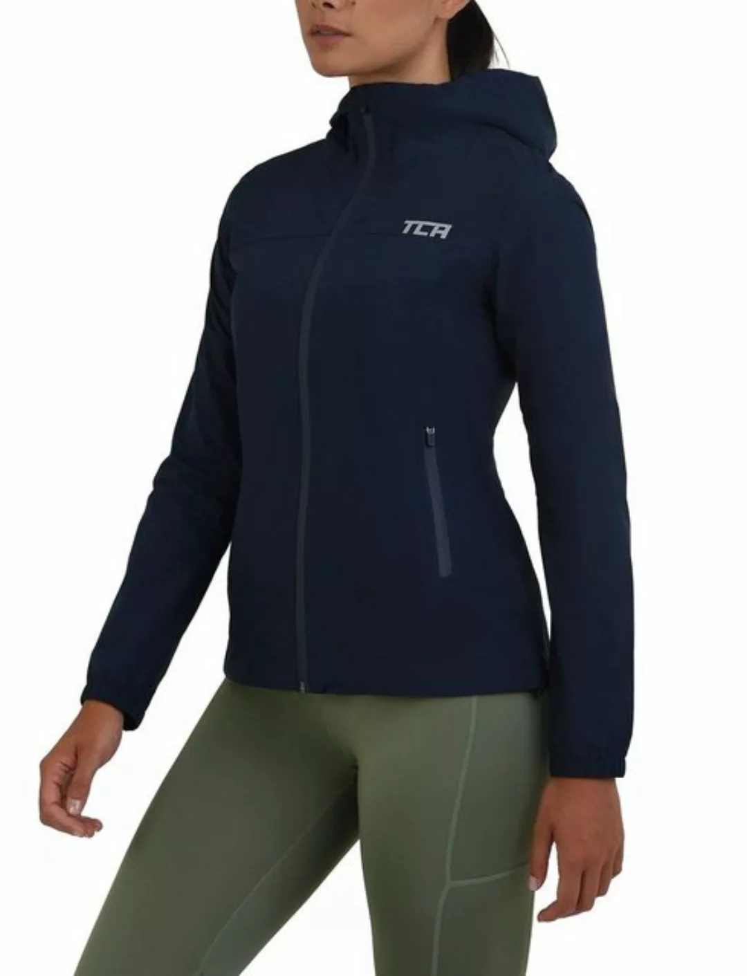 TCA Trainingspullover TCA Wasserdichte Regenjacke Damen - Dunkelblau, XS (1 günstig online kaufen