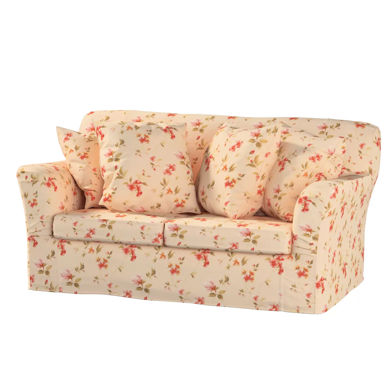 Bezug für Tomelilla 2-Sitzer Sofa nicht ausklappbar, creme-rosa, Sofahusse, günstig online kaufen