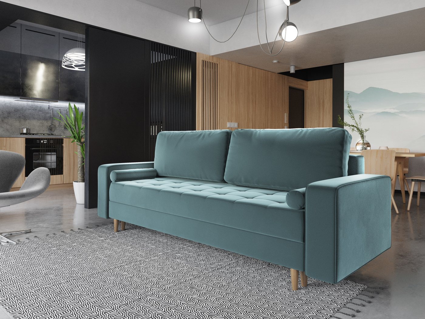 ALTDECOR Sofa PRIMI, Couch mit Schlaffunktion, Bettkasten, Wohnzimmer günstig online kaufen