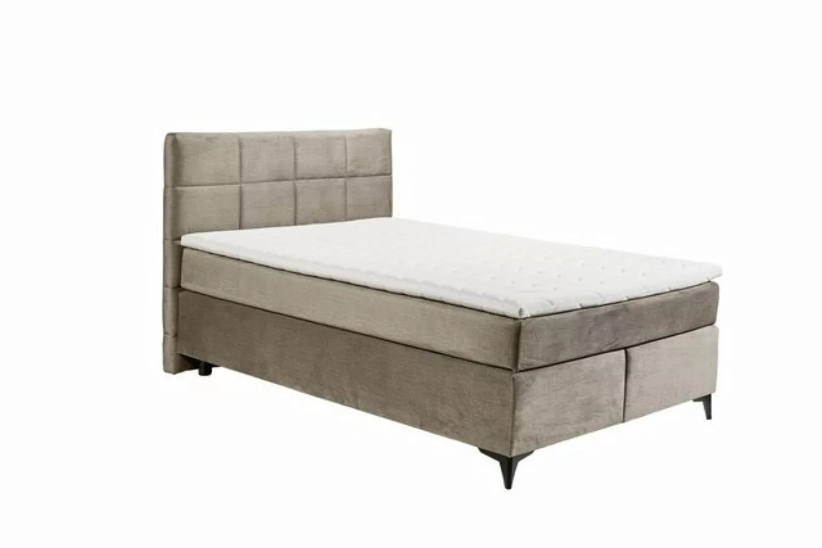 freiraum Boxspringbett NAVARRA 140, 7-Zonen, 4cm Topper, braun/stone, 180x4 günstig online kaufen