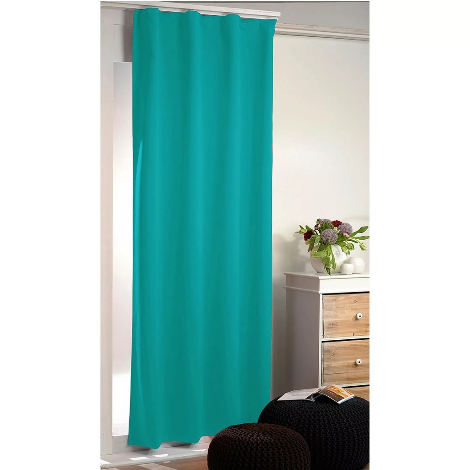 Bestlivings Verdunkelungsgardine mit Universalband Türkis 270 cm x 245 cm günstig online kaufen