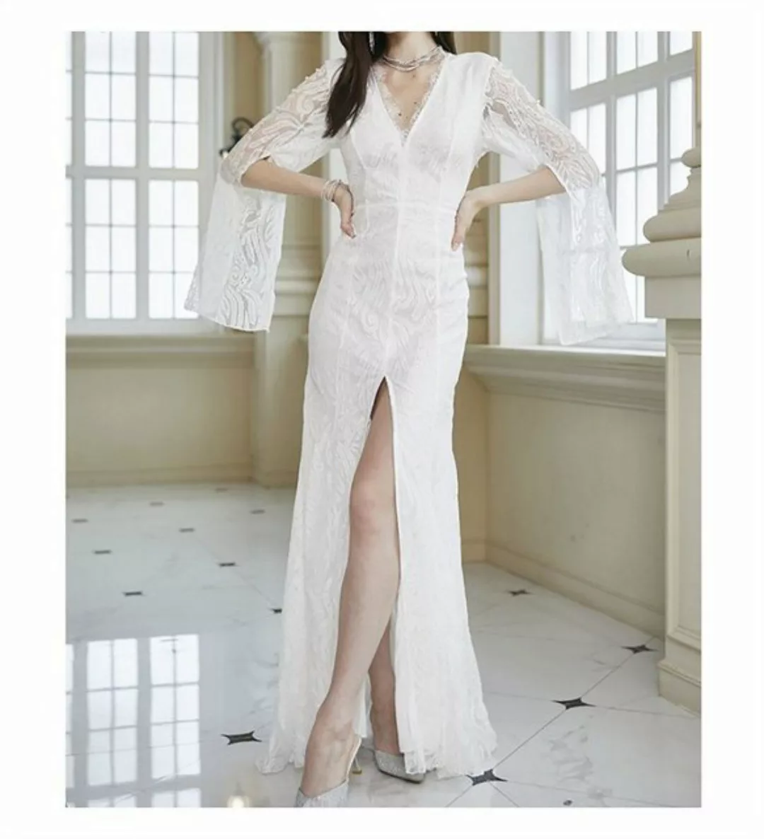 AFAZ New Trading UG Abendkleid Damen kleid V-Ausschnitt Patchwork Cocktailk günstig online kaufen