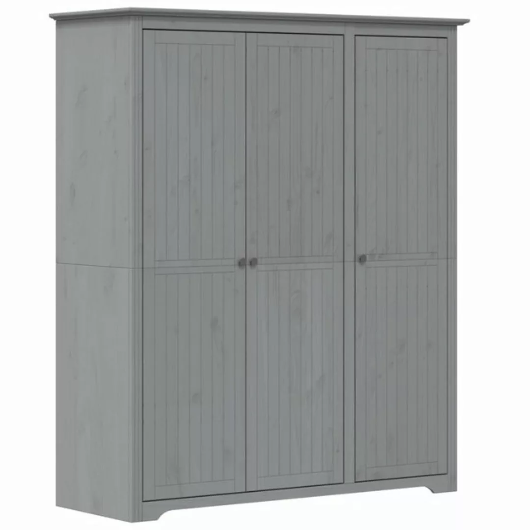 furnicato Kleiderschrank BODO Grau 146x53,5x173 cm Massivholz Kiefer günstig online kaufen