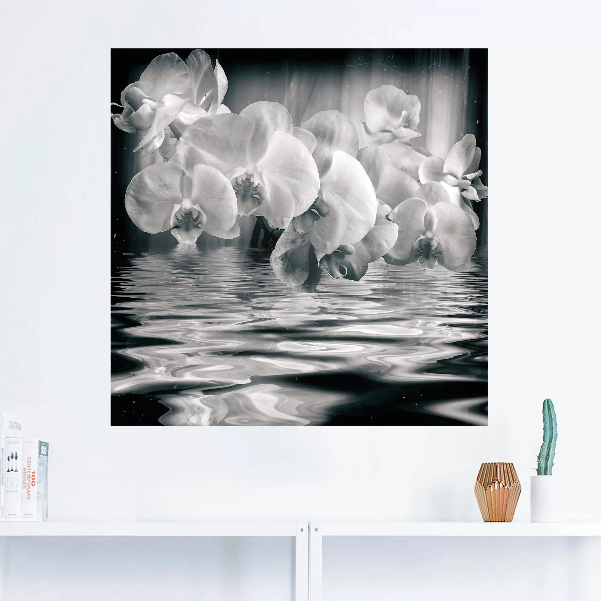 Artland Wandbild "Orchideen - monochrom", Spa Bilder, (1 St.), als Leinwand günstig online kaufen