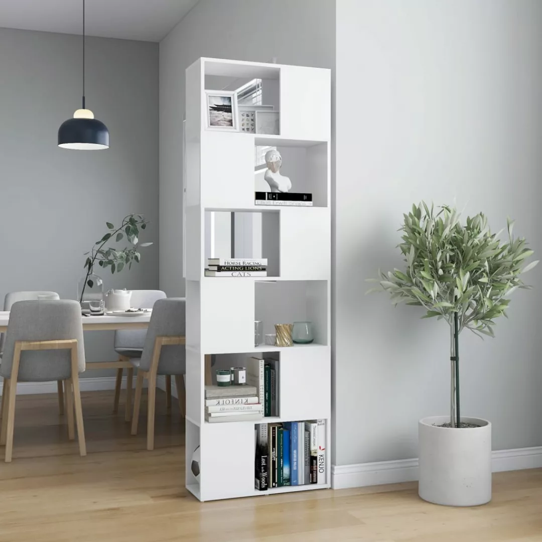 Bücherregal Raumteiler Weiß 60x24x186 Cm günstig online kaufen