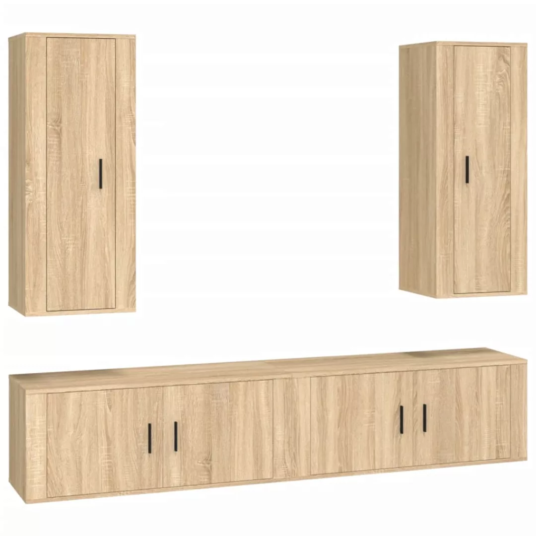 Vidaxl 4-tlg. Tv-schrank-set Sonoma-eiche Holzwerkstoff günstig online kaufen