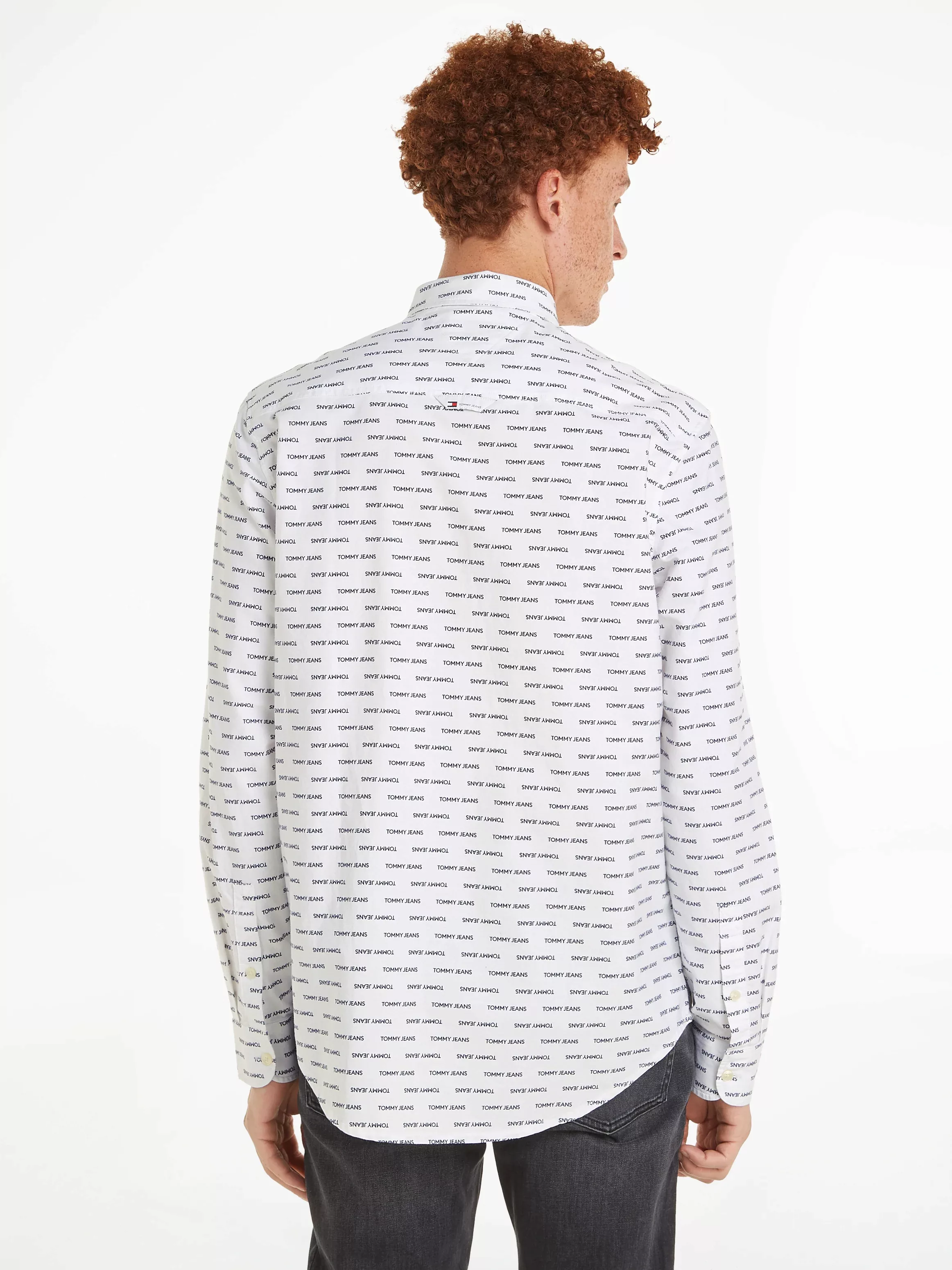 Tommy Jeans Langarmhemd TJM REG CRITTER SHIRT mit Allover-Logoschriftzügen günstig online kaufen