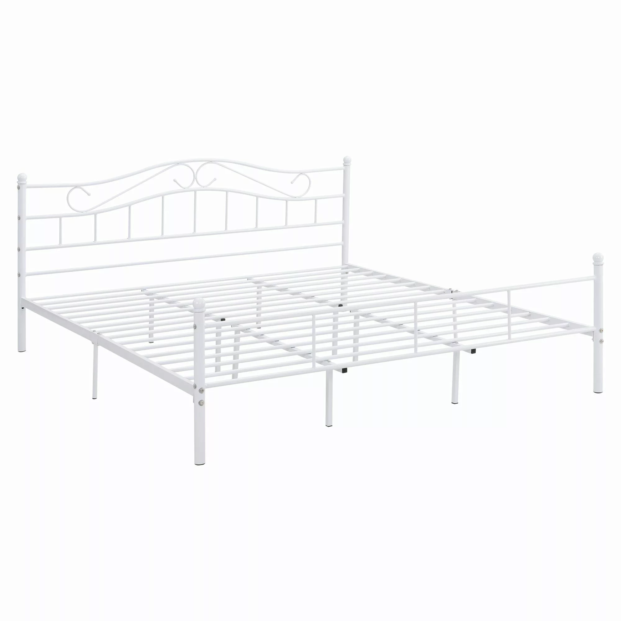 en.casa Metallbett, »Florenz« 180x200cm Weiß + günstig online kaufen