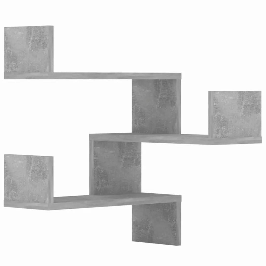 vidaXL Wandregal, Wand-Eckregale 2 Stk. Betongrau günstig online kaufen