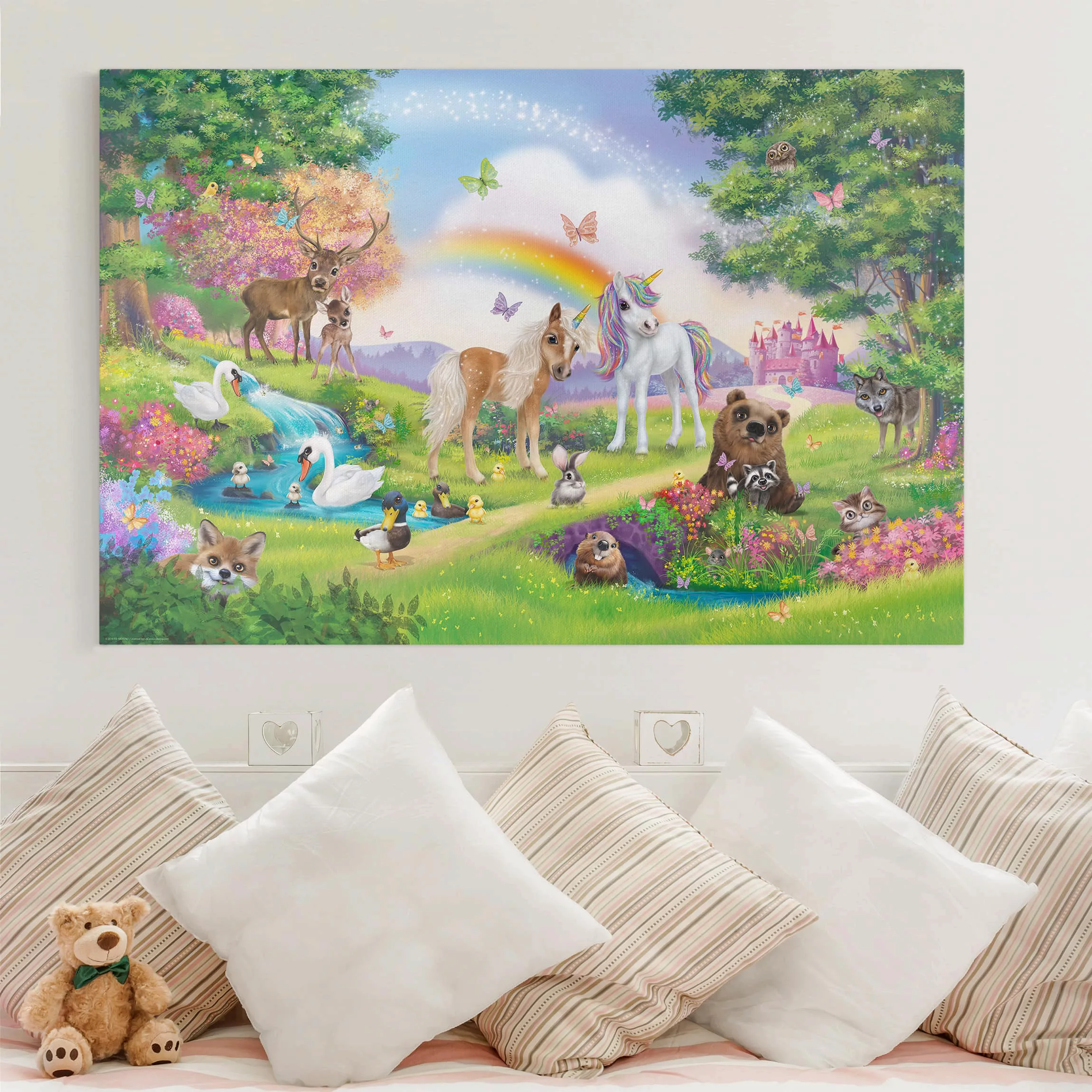 Leinwandbild Kinderzimmer - Querformat Animal Club International - Zauberwa günstig online kaufen