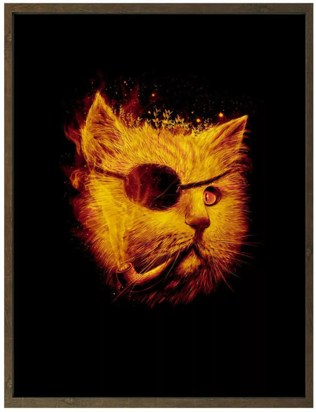 Wall-Art Poster "Katze Pirat Kater Dedektiv Schwarz", Tiere, (1 St.), Poste günstig online kaufen