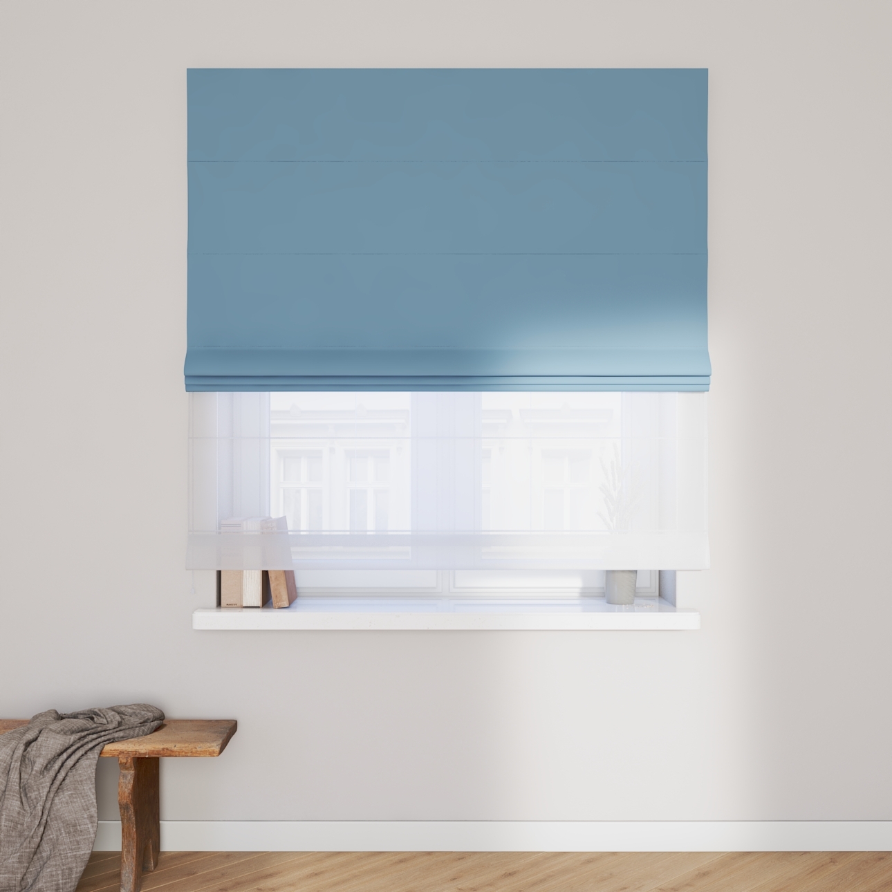 Dekoria Doppelraffrollo Duo, blau, 160 x 170 cm günstig online kaufen