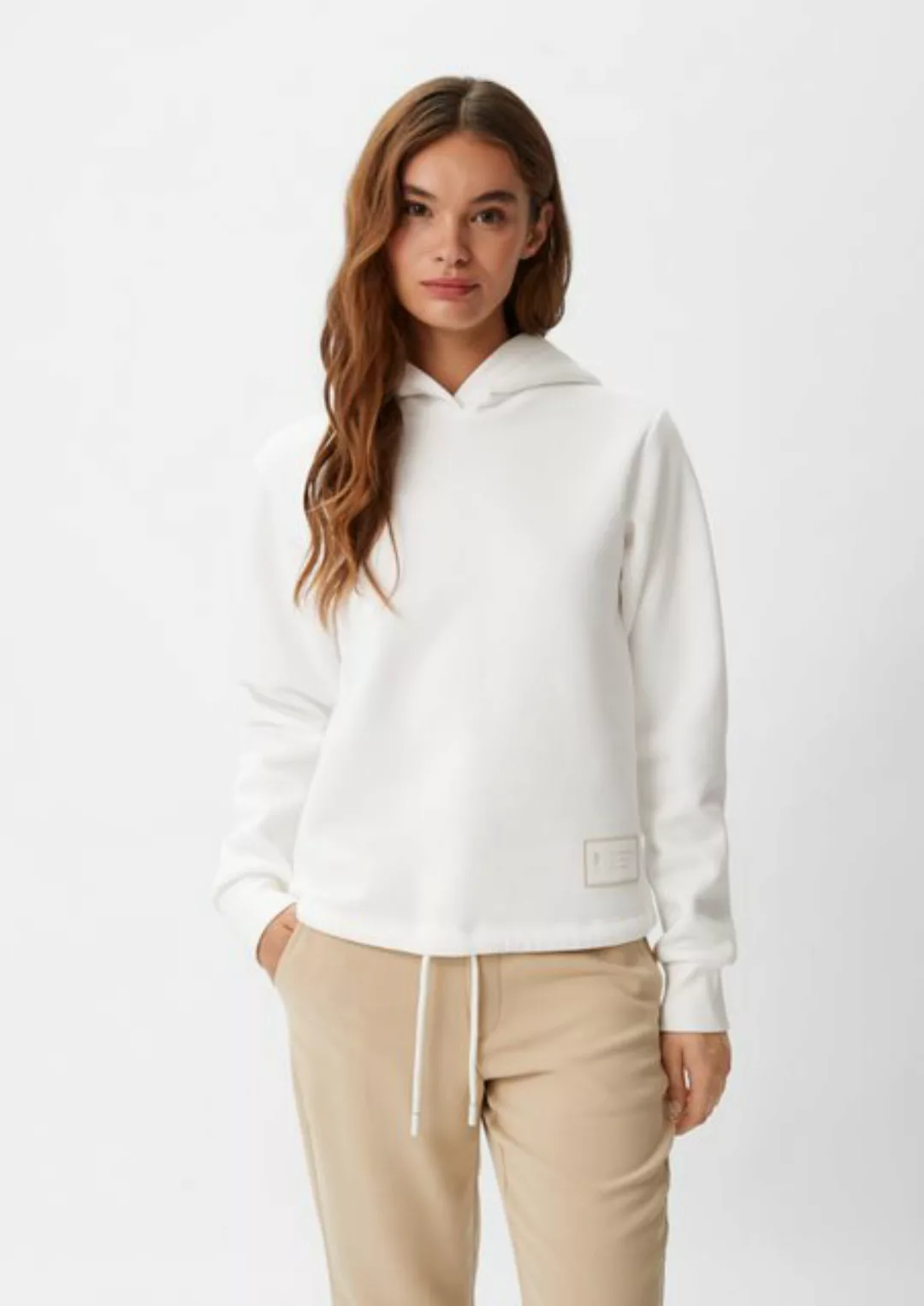 comma casual identity Sweatshirt Kapuzensweatshirt im Boxy-Schnitt Label-Pa günstig online kaufen