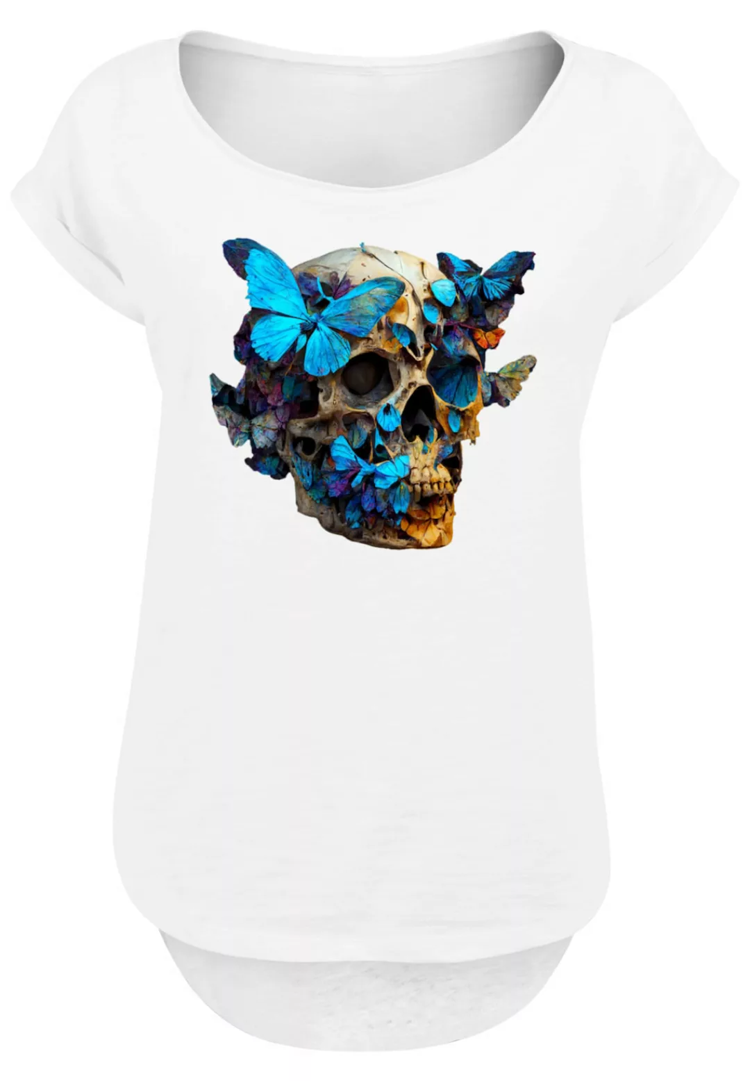 F4NT4STIC T-Shirt "Schmetterling Skull LONG TEE", Print günstig online kaufen